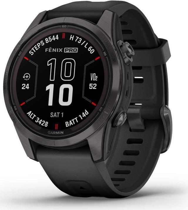Alt view image 10 of 10 - Garmin fenix 7S Pro – Sapphire Solar Edition, Carbon Gray DLC Titanium with Black Band | Solar Charging GPS Smart Watch 010-02776-10