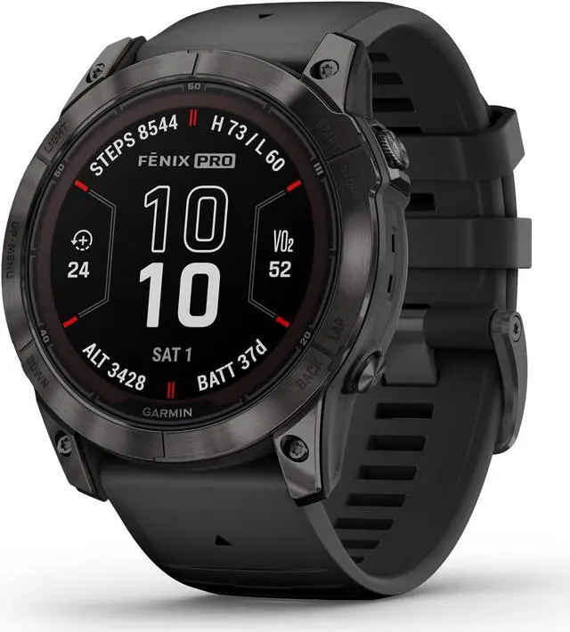 Alt view image 4 of 4 - Garmin fenix 7X Pro – Sapphire Solar Edition, Carbon Gray DLC Titanium with Black Band | Solar Charging GPS Smart Watch 010-02778-10