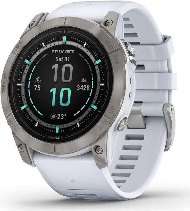 Alt view image 11 of 11 - Garmin epix Pro (Gen 2) Sapphire Edition, 51mm, High Performance Smartwatch, Advanced Training Technology, Built-in Flashlight, Whitestone