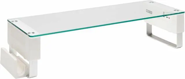 Main image of Tripp Lite Monitor Riser for Desk, Height Adjustable, Glass Top, USB/Audio Ports