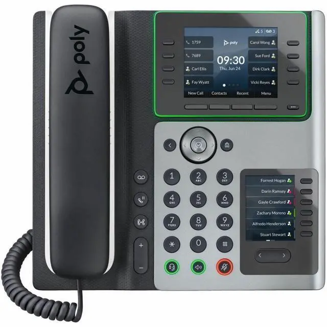 Main image of HP Poly Edge E400 IP Phone and PoE enabled, Corded desktop phone TAA Compliant | 89B54AA#ABA