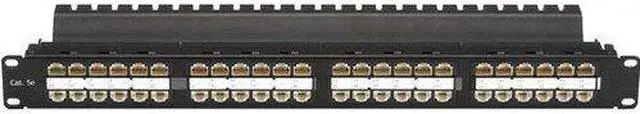 Alt view image 8 of 9 - Black Box SpaceGAIN CAT5e High-Density Feed-Through Patch Panel, Unshielded, 48-Port, 1U