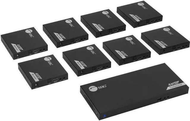 Alt view image 11 of 11 - SIIG 1x8 HDMI Splitter Over Cat6 Extender with Loopout/IR/ARC & RS-232