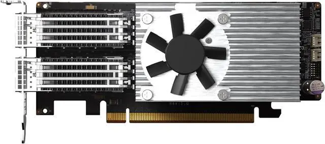 Alt view image 2 of 2 - QNAP 2PORT QSFP28 100GBE NETWORK EXPANSION CARD LP PCIE GEN4X16