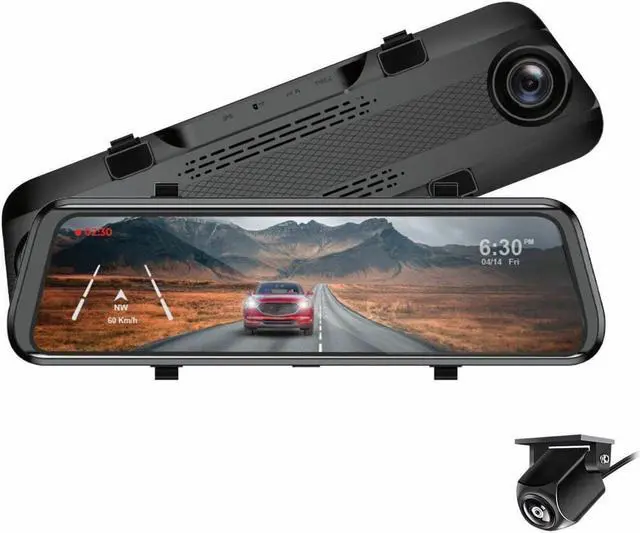Main image of GekoGear Orbit D100 2 Channel Rearview Mirror Dashcam | 1080P Camera