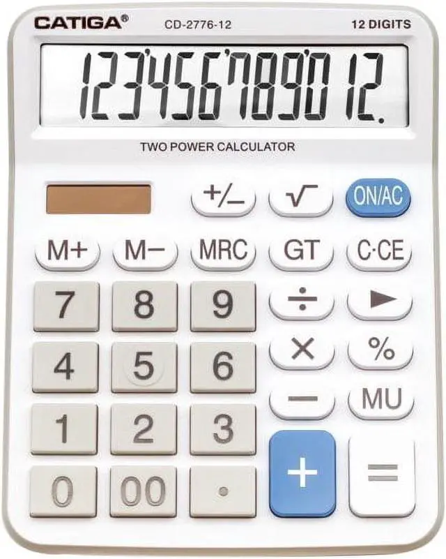 Alt view image 2 of 2 - PREMIUM COMMERICAL 12 DIGITS BASIC CALCULATOR (WHITE )