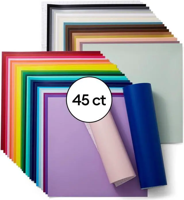 Alt view image 2 of 2 - Cricut Removable - Everything Sampler, 12x12 Vinyl Sheets and Transfer Tapes, Create Long-Lasting DIY Projects, Durable for Cricut Machines, (Pack of 45 with 40+ Colors)