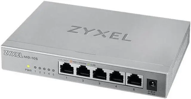 Alt view image 5 of 5 - ZyXEL 5 Port 2.5GbE Unmanged Ethernet Switch MG105