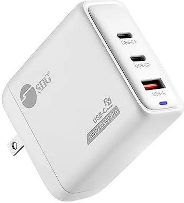 Alt view image 8 of 8 - SIIG 100W GaN PD Combo Charger 2C1A ACPW1Z11S1