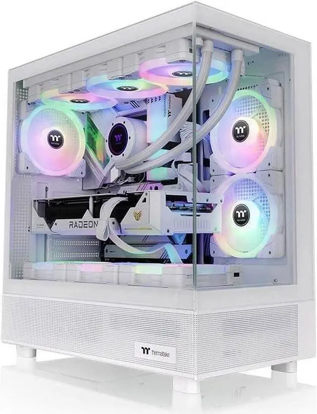 Alt view image 7 of 7 - Thermaltake View 270 Plus TG ARGB Snow Mid Tower E-ATX Case 3x120mm ARGB Fans Included Support Up to 360mm Radiator Front & Side Dual Tempered Glass Panel CA-1Y7-00M6WN-01