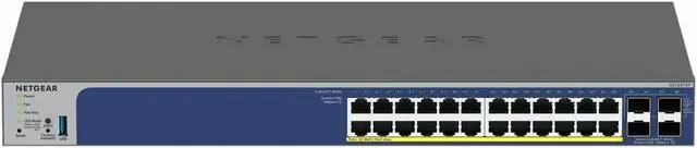 Alt view image 6 of 6 - Netgear Gigabit PoE+ Smart Switches with 4 Dedicated 10G SFP+ Ports, 24 Ports - Manageable - Gigabit Ethernet, 10 Gigabit Ethernet - 10GBase-X, 10/100/1000Base-T - 3 Layer Supported