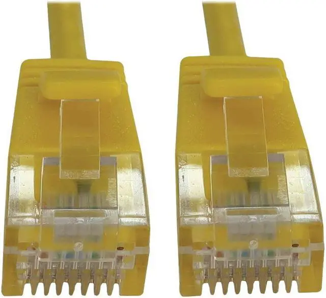 Alt view image 4 of 4 - Tripp Lite Cat6a 10G Snagless Molded Slim UTP Ethernet Cable (RJ45 M/M), PoE, Yellow, 1 ft. (0.3 m) - 1 ft Category 6a Network Cable for Network Device, Switch, Patch Panel, Server, Router, Hub, Print