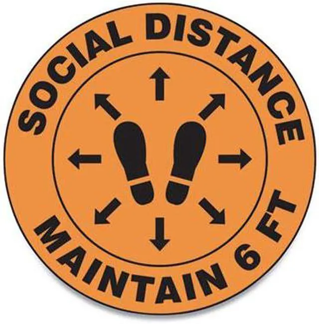 Alt view image 3 of 3 - Slip-Gard 12" Social Distance Floor Signs 25pk MFS384ESP