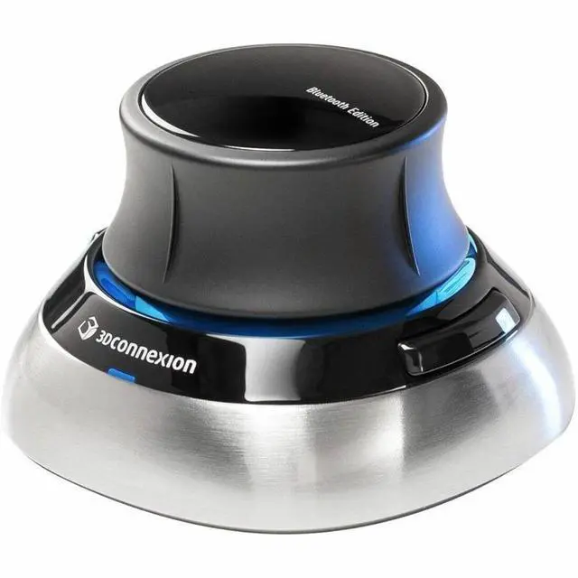 Alt view image 5 of 5 - 3Dconnexion SpaceMouse Wireless Bluetooth Edition - Wireless - Bluetooth - 2.40 GHz - Rechargeable - USB Type C - 2 Programmable Button(s) - 1 Month Battery Run Time
