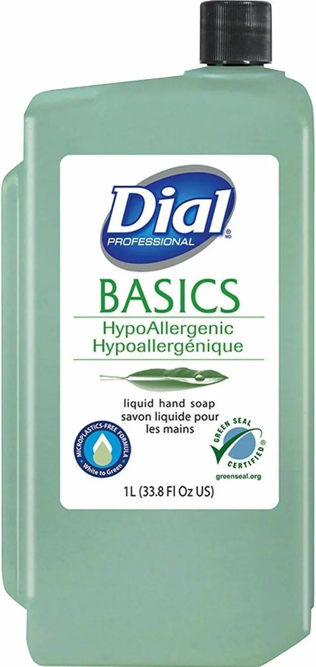 Alt view image 3 of 3 - Dial Basics Liquid Dispenser Hand Soap Refill Fresh Floral 1L 8/Carton 6046