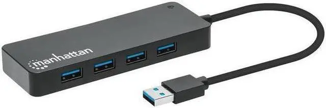 Alt view image 9 of 9 - Manhattan 7-Port USB 3.2 Gen 1 Type-A Hub - for Tablet/Notebook/Desktop PC/Keyboard/Mouse/Flash Drive - USB 3.2 (Gen 1) Type A - 7 x USB Ports - 7 x USB Type-A Ports - USB Type-A - Black - Wired - Win