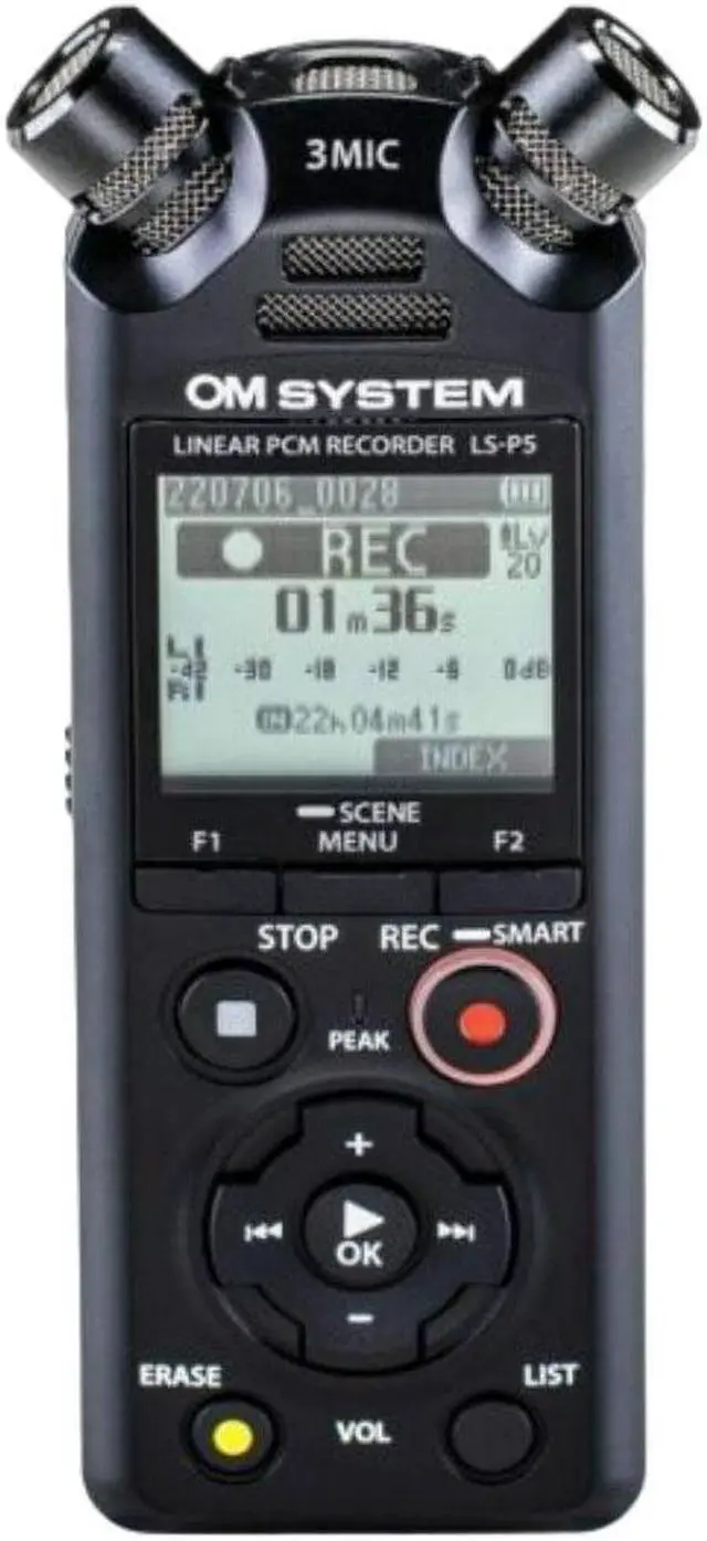 Alt view image 9 of 9 - Olympus LS-P5 16GB High-Resolution Audio Recorder, Black #V409180BG000