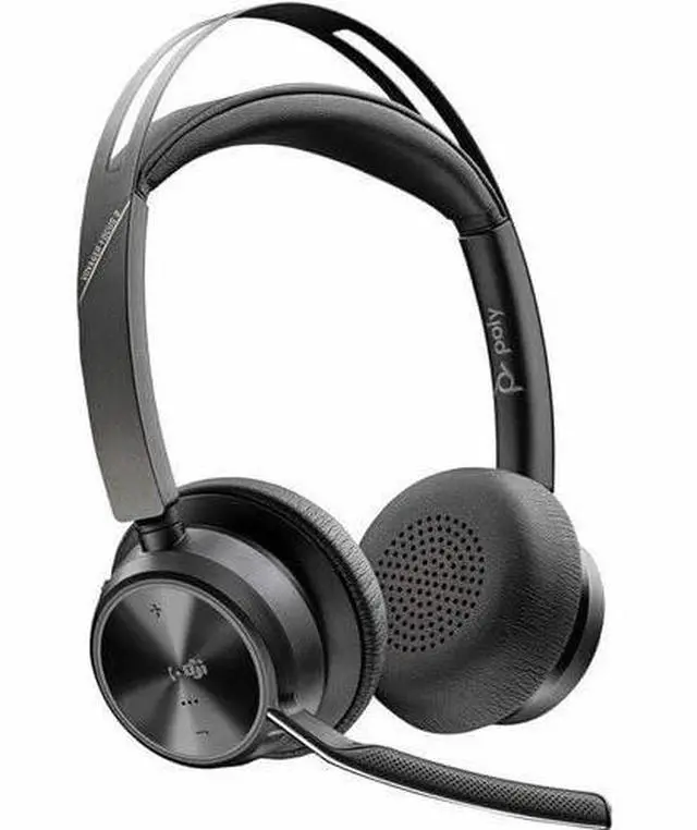 Alt view image 6 of 10 - Poly Voyager Focus 2 Microsoft Teams Certified USBC-C Headset + USB-C/A Adapter - Microsoft Teams Certification - Google Assistant, Siri - Stereo - USB Type C - Wired/Wireless - Bluetooth - 298.6 ft -