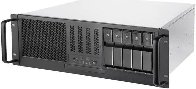 Main image of SilverStone RM41-H08 Silver SGCC 4U Rackmount Server Chassis 3 x 5.25" drive bay External 5.25" Drive Bays