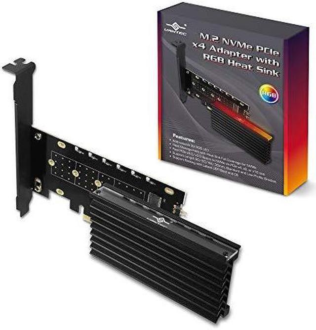 Alt view image 5 of 5 - VANTEC UGT-M2PC12-RGB M.2 NVMe PCIe x4 Adapter With ARGB Heat Sink