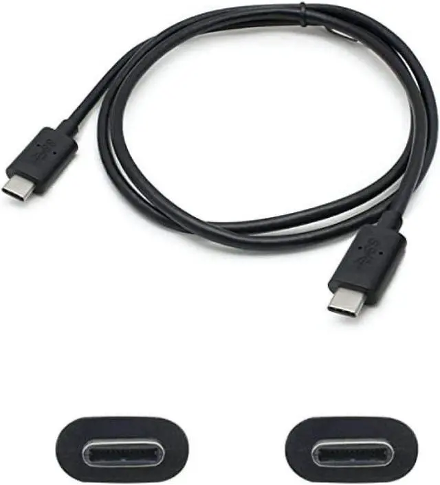 Alt view image 3 of 3 - addon 6ft usb 3.1 (c) male to male black cable - 6 ft usb-c data transfer cable for macbook, notebook, pc, mouse, keyboard, external hard drive, flash drive - first end: 1 x type c male usb - second