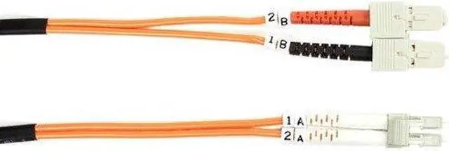 Alt view image 6 of 6 - Black Box FO625-003M-SCLC OM1 62.5-Micron Multimode Fiber Optic Patch Cable - OFNR PVC, LC-SC, Orange, 3m (9.8 ft.)