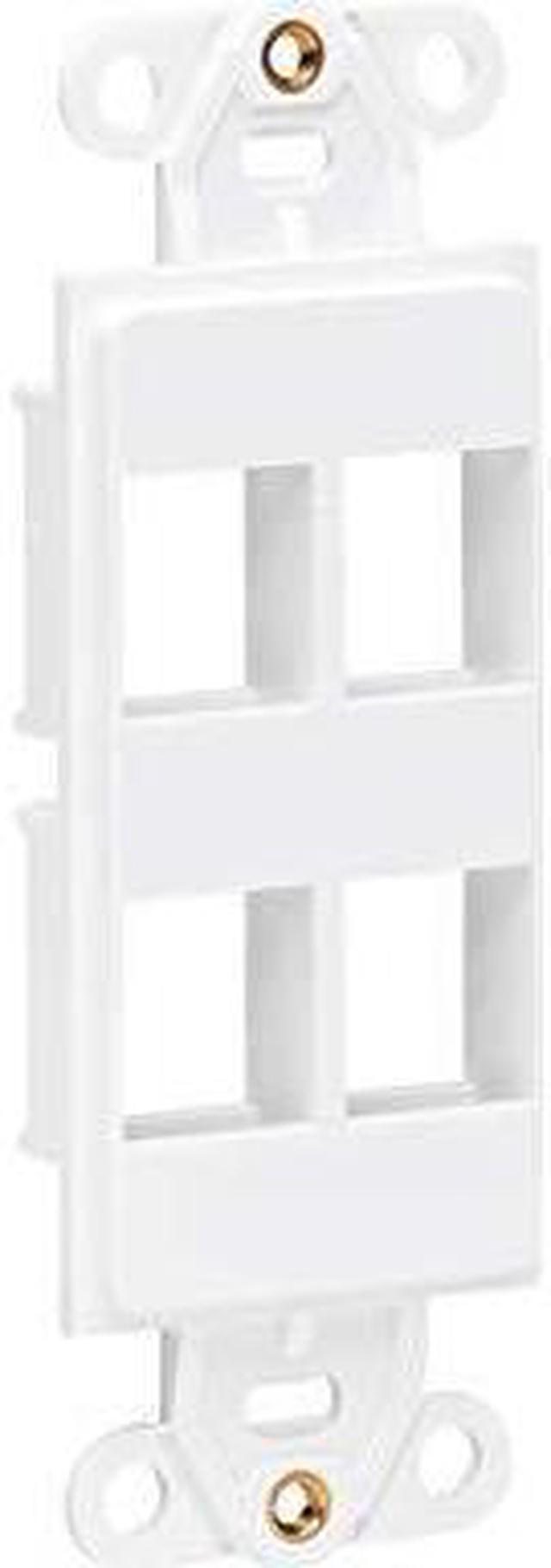 Alt view image 12 of 12 - Tripp Lite series N042D-004V-WH Center Plate Insert, Decora Style - Vertical, 4 Ports, TAA