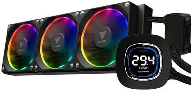 Alt view image 8 of 9 - Gamdias CHIONE M4-360 Liquid CPU cooler with 2.1" LCD display, 360mm AIO Radiator, PWM, ARGB 5v-3pin, LGA 1700 Ready / AM5 Compatible