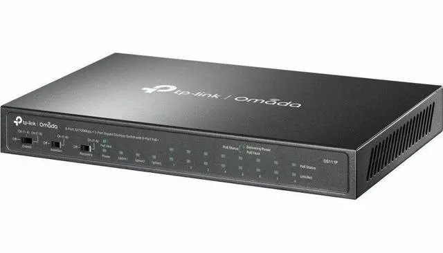 Main image of TP-Link Omada 8-Port 10/100Mbps + 3-Port Gigabit Desktop Switch with 8-Port PoE+ DS111P
