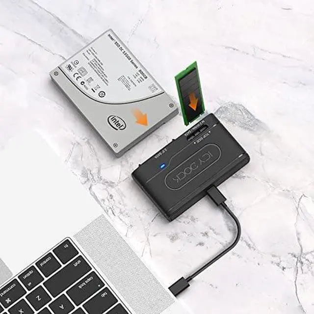 Alt view image 15 of 16 - ICY DOCK MB104U-1SMB | USB 3.2 Gen 2 10Gbps to 2.5" SATA SSD/HDD & M.2 NVMe/SATA SSD Reader Adapter | EZ-Adapter Series