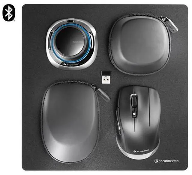 Alt view image 4 of 11 - 3Dconnexion's ergonomic "twohanded workflow" joins the Space Mouse Wireless Bluetooth Edition tothe Cad Mouse Compact Wireless Model 3DX-700136