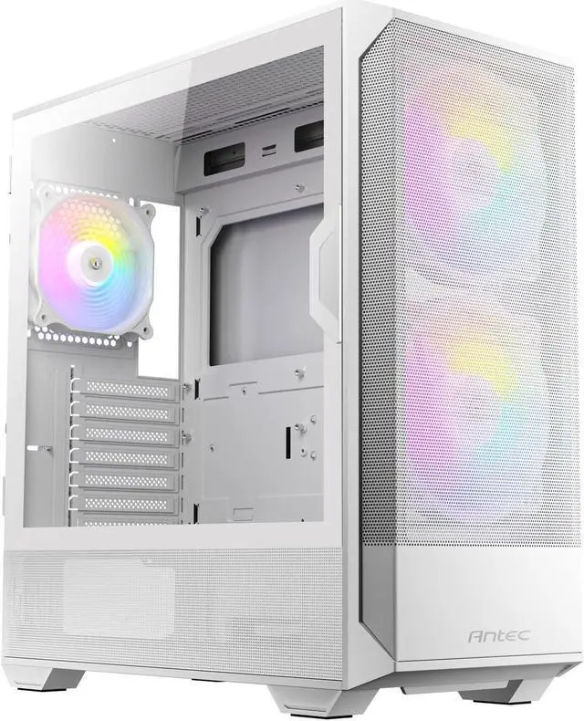 Alt view image 2 of 2 - ANTEC NX416L White, High Airflow Mesh Front Panel, 2 x 160mm and 1 x 120mm ARGB Fans Included, Type-C, Tempered Glass Hinge Side Panel, Up to 11 Fans, 360mm Radiator Support, Mid-Tower ATX Gaming Case