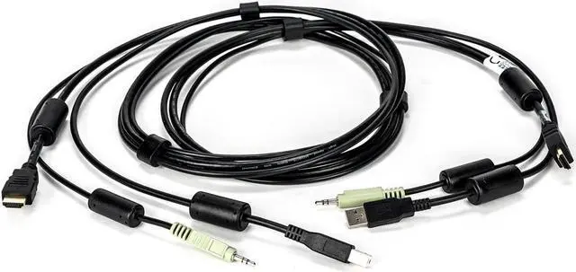 Alt view image 9 of 9 - Avocent 6 ft. USB keyboard, mouse & DisplayPort video cable with speakers - Used with SC940D-001 CBL0110