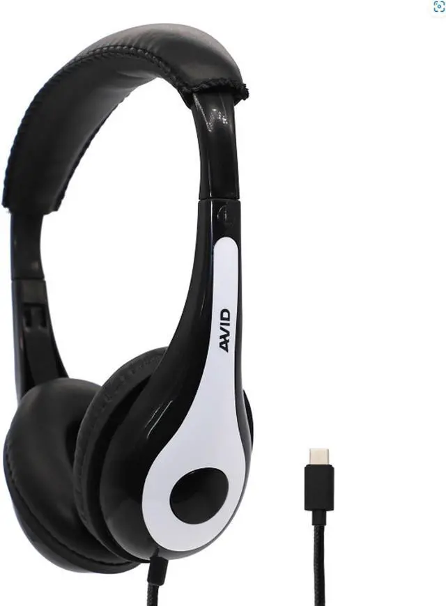 Main image of AVID Products AE-35 Binaural On-Ear USB-C Wired Headphones White 2AE35WUSB