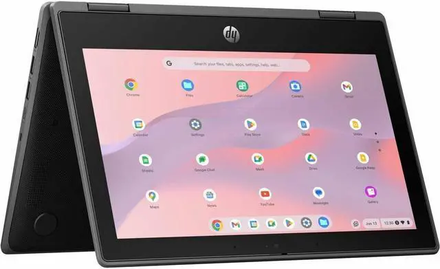 Alt view image 8 of 8 - HP Fortis G5 11.6" Touchscreen Convertible 2 in 1 Chromebook - HD - Intel N-Series N100 - 4 GB - 32 GB Flash Memory - Jack Black - Intel Chip - 1366 x 768 - ChromeOS - Intel UHD Graphics - Bright