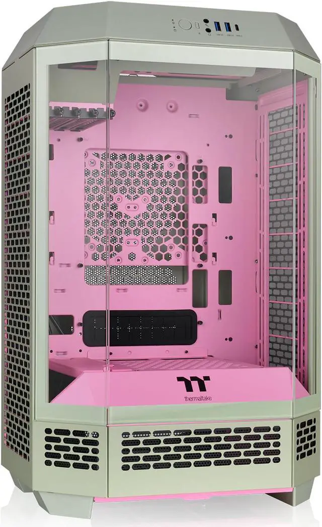 Alt view image 7 of 7 - Thermaltake Tower 300 Summer Edition Matcha Plum Micro-ATX Case; 2x140mm CT Fan Included; Supports Up to 420mm Radiator; Horizontal Display Capable; CA-1Y4-00SJWN-00