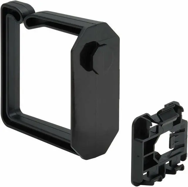 Alt view image 8 of 8 - CABLE MANAGEMENT D-RINGS FOR DIN RAILS - MULTI-ANGLE, 2U, BLACK, 2 PACK