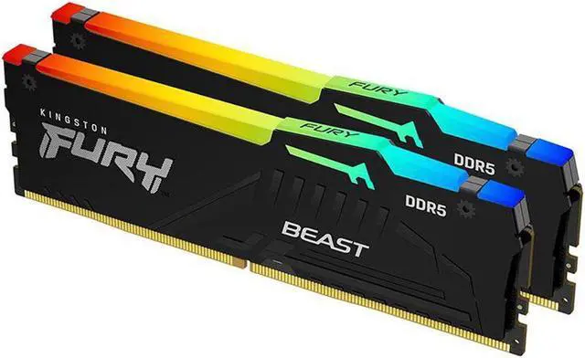Alt view image 6 of 19 - Kingston 64GB (2x32GB) DDR5 6400MT/s CL32 FURY Beast Black RGB EXPO - 64 GB (2 x 32GB) - RGB - DDR5-6400/PC5-51200 DDR5 SDRAM - 6400 MHz Dual-rank Memory - CL32 - 1.40 V - Non-ECC - Unbuffered - 288-p