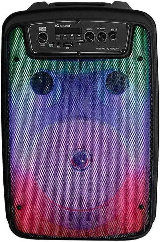 Alt view image 3 of 3 - Supersonic Fire Box 8" TWS Bluetooth Speaker with Light Show and Microphone Black IQ-7008DJBT