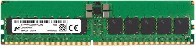 Alt view image 2 of 3 - Micron 32 GB ( 1 X 32 GB ) DDR5 PC5-44800 5600MHz CL46 Dual-rank Memory 288-pin Server/Workstation Memory Model MTC20F2085S1RC56BR