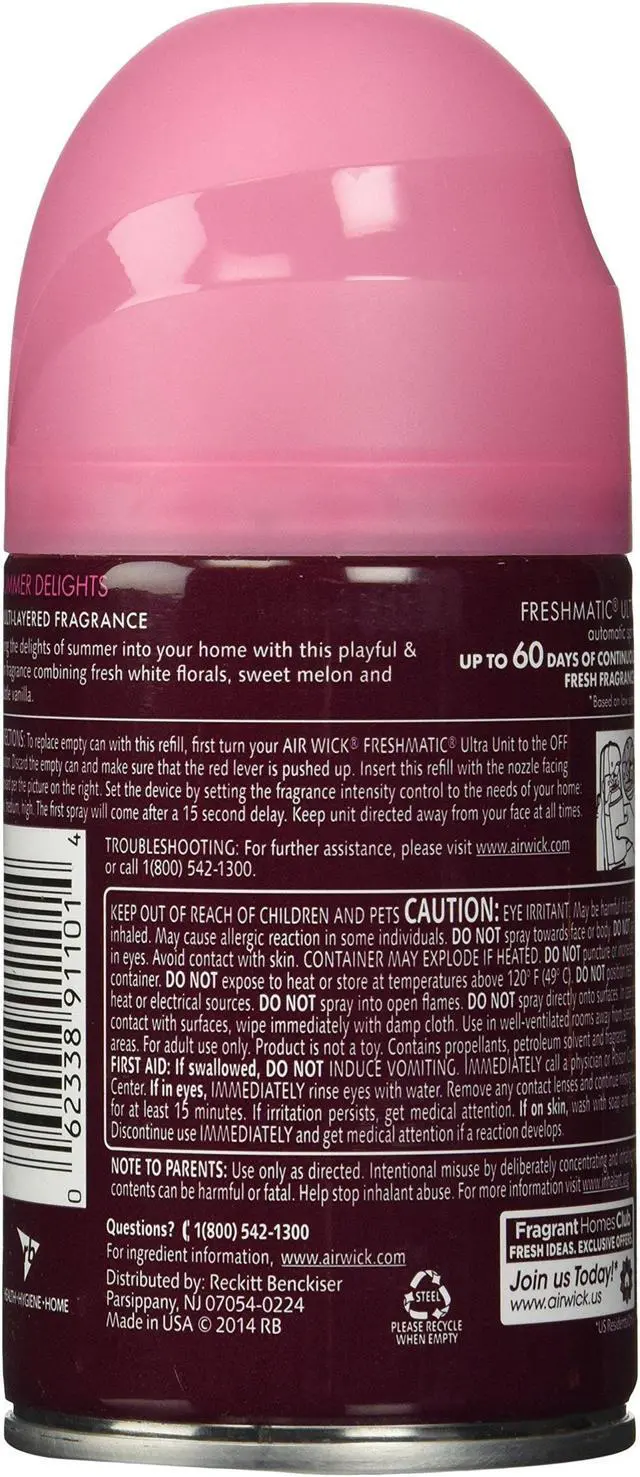 Alt view image 16 of 16 - Air Wick Freshmatic Life Scents Ultra Refill Summer Delights 6.17 oz Aerosol 91101EA