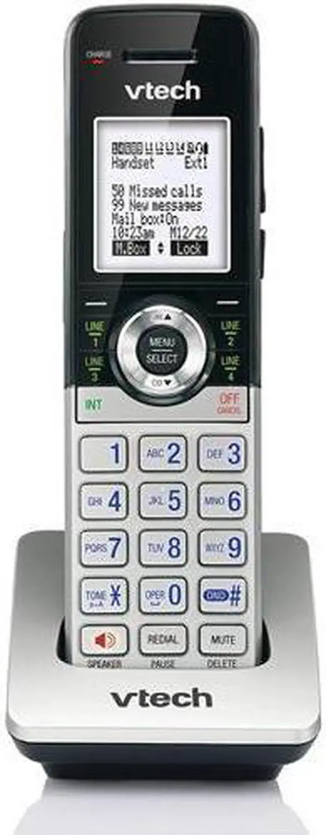 Alt view image 9 of 9 - vtech cm18045 accessory handset, silver/black | requires a vtech cm18445 small business office phone system to operate