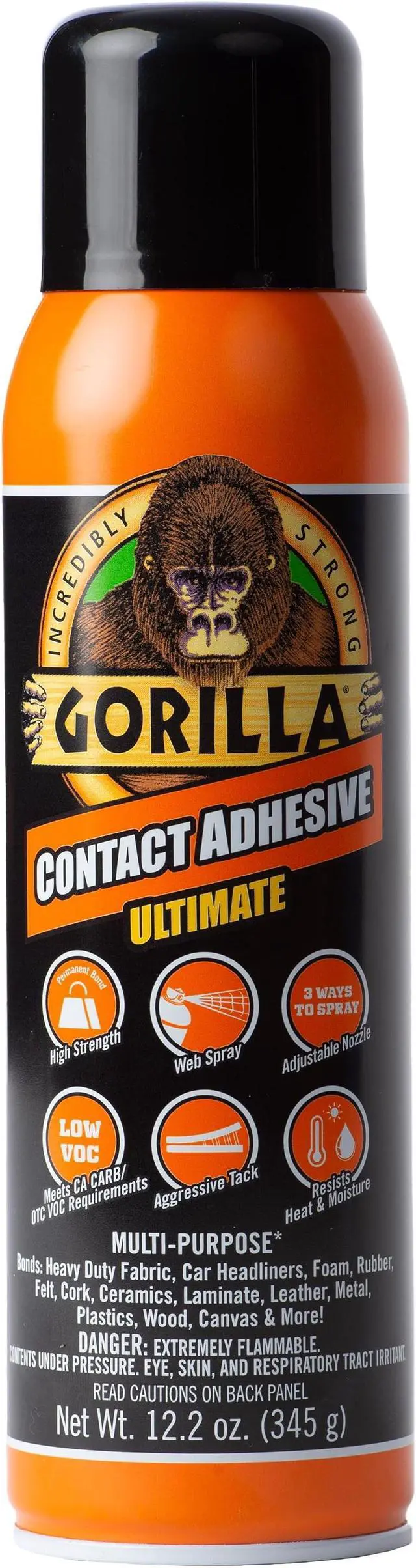 Alt view image 8 of 8 - Gorilla Contact Spray Adhesive Ultimate: 12.2 oz. (Clear)