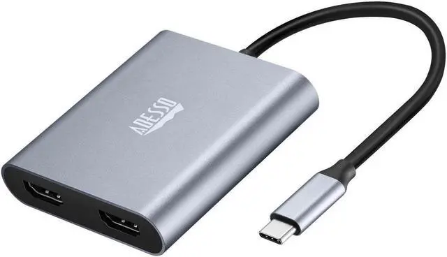 Alt view image 14 of 20 - Adesso USB-C to Dual HDMI Adapter