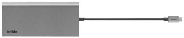 Alt view image 2 of 2 - Belkin USB-C 8-in1 Dual Display Core Hub - Docking Station - 10 Gbps - 100W - 3xUSB-C, 2xUSB-A, 2xHDMI, Ethernet - 4K - Grey