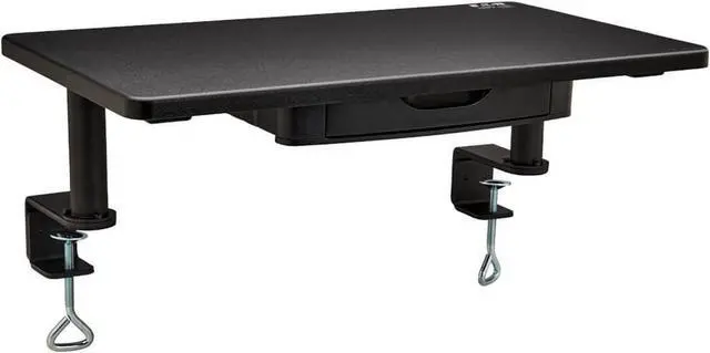 Alt view image 8 of 15 - Tripp Lite Clamp-on Universal Monitor Riser Stand with Storage Drawer, Monitor Shelf for Desk, Black, TAA Complaint, 5-Year Warranty (WWSSC Clamp-On Series)