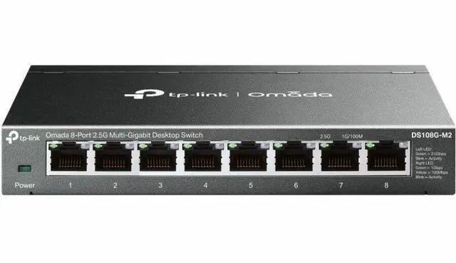 Alt view image 2 of 3 - TP-Link Omada 8-Port 2.5G Multi-Gigabit Desktop Switch PORT: 8 2.5G RJ45 Ports SPEC: Desktop Steel Case FEATURE: Plug and Play - DS108G-M2