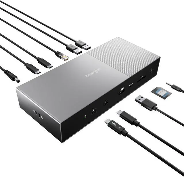Alt view image 8 of 9 - Kensington SD5000T5 EQ Thunderbolt 5 Triple 4K Docking Station with 140W PD - Windows/macOS - for Workstation/Notebook/Monitor - Charging Capability - Memory Card Reader - SD, microSD - Thunderbolt 5
