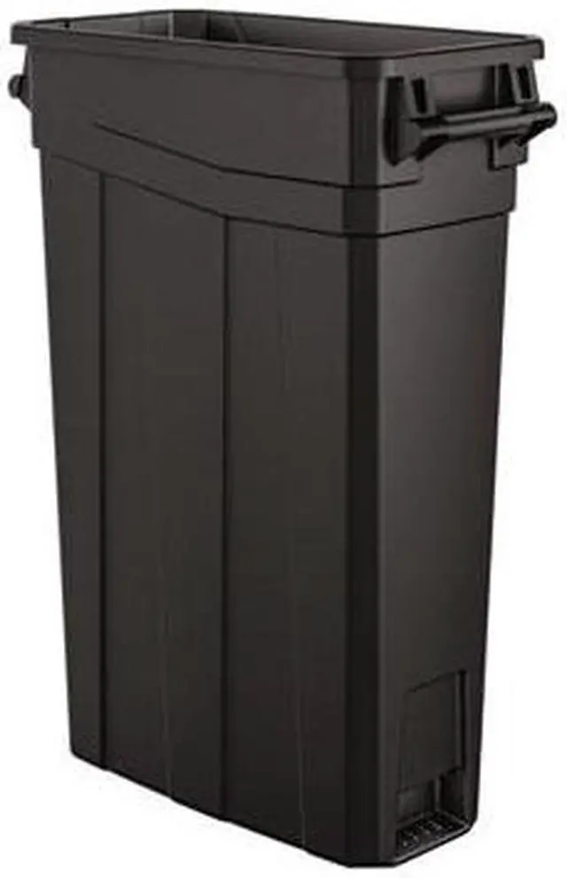 Alt view image 9 of 9 - Suncast Commercial TCNH2030BK Narrow Trash Can With Handles, 30.00" Height x 11.08" Width, 23 gal Capacity, Black