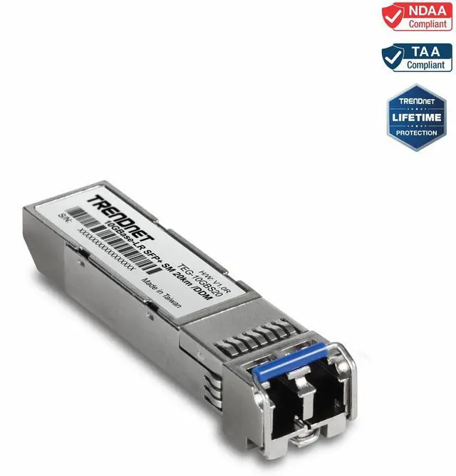 Alt view image 6 of 16 - TRENDnet TEG-10GBS20, SFP+ Single Mode LC Module (20km), Lifetime Protection